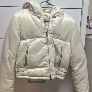 Guess White Puffer Jacket